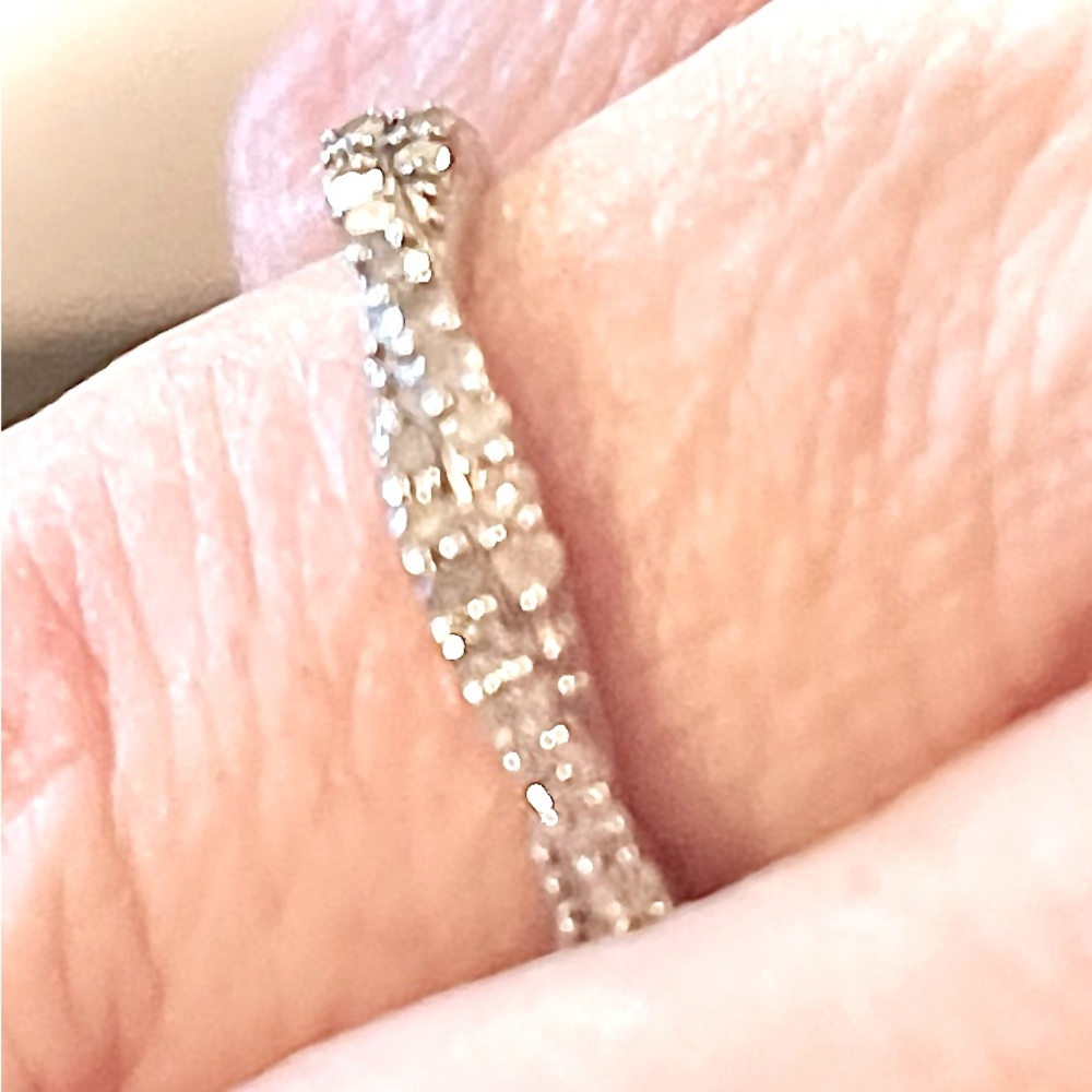 Genuine, Diamond band ring 925 sterling silver size 7